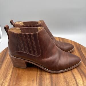 Madewell Bonham Chelsea Boots Womens 10 Brown Leather Pull On Cowboy Western